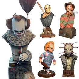 Halloween Horror Movie Sculpture Resin Craft Home Party Decor Statue Resin Figure Halloween Indoor Home Decor Collection Gifts 220250L