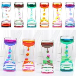 Other Clocks & Accessories Double Color Dynamic Oil Drop Leak Hourglass Toys Hourglasses Ornaments Liquid Timer Beautiful Waist Cr293j