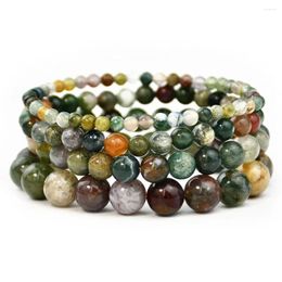 Link Bracelets Fashion Natural Stone Onyx Beaded Bracelet Agates Tiger Eye Yoga Balance Energy For Men Women Boho Jewellery