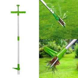 Other Garden Tools Long Handle Weed Remover Portable Lawn er Root Outdoor Yard Grass Puller Aluminium Stand Up 230422