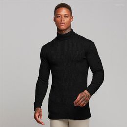 Men's Sweaters Muscleguys Spring High Neck Warm Sweater Men Fashion Brand Turtleneck Mens Slim Fit Pullover Knitwear Male