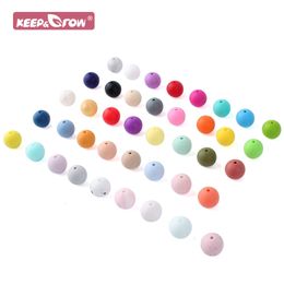 Baby Teethers Toys Silicone Loose Beads 100pcs Safe Teether Round Baby Teething DIY BPA Chewable Colourful Pearl Ball Baby Pacifier Oral Care Bead 230421