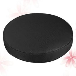 Chair Covers Thick Elastic Barstool Seat Cushion Cover Practical Stool Soft Round Protector For Home Shop - Black (Diameter 30cm