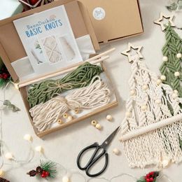 Christmas Decorations DIY Christmas Gift Christmas Tree Macrame Kit Hand Woven Cotton Rope Xmas Tree Material Package Creative Year Gift for Kids 231121