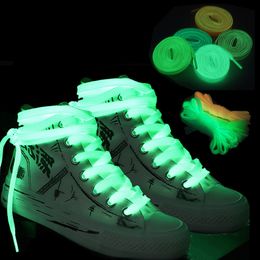 Shoe Parts Accessories 1 Pair Luminous Shoelaces for Kid Sneakers Men Women Sports Shoes Laces Glow In The Dark Night Shoestrings Reflective 230421