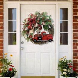 Decorative Flowers Christmas Wreath Decor Garland Artificial Flower Perfect For And Year Decoration Durable Easy Instal