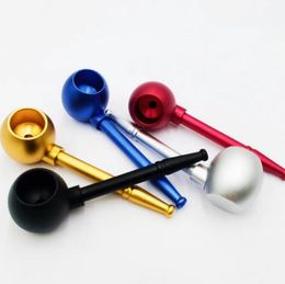 Colourful Metal Smoking Pipe Big Pot Tobacco Cigarette Hand Philtre Pipes multiple Colours 2 Styles Tool Accessories