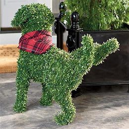 Garden Decorations Decorative Peeing Dog Topiary Flocking Sculptures Statue Without Ever A Finger To Prune Or Water Pet Decor257V