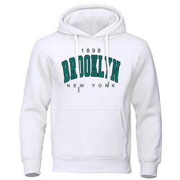 Men's Hoodies Sweatshirts 1898 Brooklyn York Printed Mens Hoody Creativity Crewneck Clothing Fashion Oversize Sweatshirt Fashio Crewneck Hoodie Male 231121