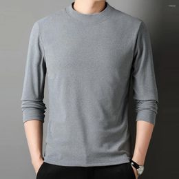 Men's T Shirts Daily T-Shirt Man Clothes Crew Round Neck Tee Long Sleeve Plain Slight Stretch Tops Pullovers For