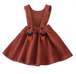 Girl Dresses Toddler Kid Baby Clothes Corduroy Swan Party Pageant Princess Overall Dress