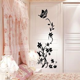 Wall Stickers Fridge Sticker Butterflies Flower Art For Refrigerator Decals Kids Room Living JJJTZ81192T