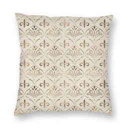 Cushion Decorative Pillow Elegant Fleur-de-lis Pattern Cushion Cover Lily Floral Fleur De Lys Floor Case For Sofa Cool Pillowcase 198e