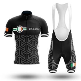 New 2022 Ireland Black Cycling team jersey 19D pad Bike shorts set quick dry Ropa Ciclismo Mens pro BICYCLING Maillot Culotte wear2767