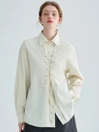 Women's Blouses ADAgirl Vintage Lace Up Women Shirt Elegant Long Sleeve Beautiful 2000s Aesthetic Fairycore Cardigan Korean Fashion Top