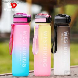 water bottle WEST BIKING 1L Sport Water Botts For Men Women Gradient Portab Bott Outdoor Road Bike Cycling Running Gym Fitness Bott Q231122