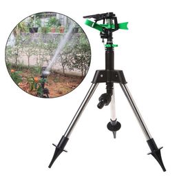 Stainless Steel Tripod Garden Lawn Watering Sprinkler Irrigation System 360 Degree Rotating for Agricultural Plant Flower204Q