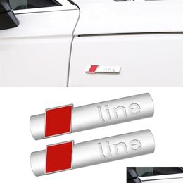 Other Exterior Accessories Car Side Badge Emblem 3D Sticker Trim Chrome Pad Decoration For A3 A4 A5 A6 Q2 Q3 Q5 Q7 Q8 S4 S5275C Drop Dhfxx