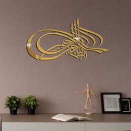 Wall Stickers Islamic Sticker Mural Muslim Acrylic Mirror Bedroom Decal Living Room Decoration Home Decor 3d Decorations282Z