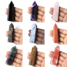 Total 46 Complete variety Rough polished Quartz Pillar Art ornaments Energy stone Wand Healing Gemstone tower Natural Crystal point Odtbc