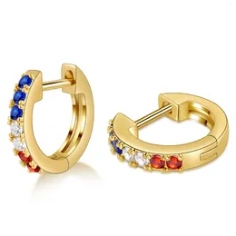 Hoop Earrings Vonmoos Gold Huggie For Women 14K Real Plated With Cubic Zirconia Exquisite Small Earring Cartilage Ear Cuffs