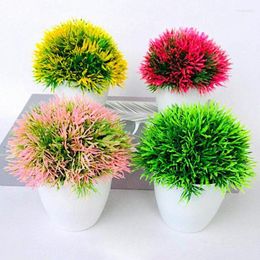 Decorative Flowers Artificial Plants Green Bonsai Small Tree Pot Fake Flower Potted Ornaments Home Garden Decoration Craft Plant Decorativ