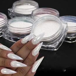 Acrylic Powders Liquids Nail Art Diamond Shell Pink Translucent Auroral Moonlight Glitter Magic Color Decoration 231121