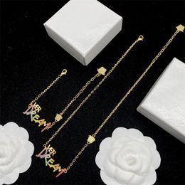 Brand Designer Necklaces Luxury Fashion Mens Womens Necklace Gold Pendant Earring Bracelet Letter Bracelets Gifts For Women Jewelry Set