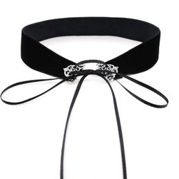 Choker Chokers ZIMNO Goth Aesthetic Velvet Fabric Ban Tie Closure Vintage Charm Necklaces Women Chocker Gothic Sexy Collar Bijoux Femme