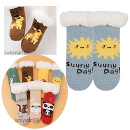 Newborn Baby Winter Lamb Plush Socks Toddler Thickened Warm Floor Sock 0-3Years Children Non-Skid Sole Designer Soft Stockings