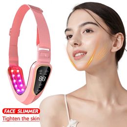 Face Care Devices Lifting Device LED P on Therapy Slimming Vibration Massager Double Chin V shaped Shaped Cheek Lift Belt Machine 231121