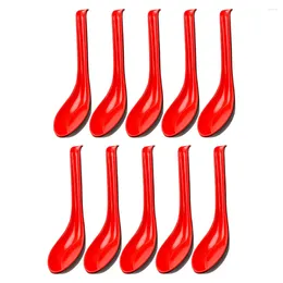 Spoons 10 Pcs Melamine Spoon Household Ramen Portable Dinner Home Supply Soup Anti-scald Accessory Convenient