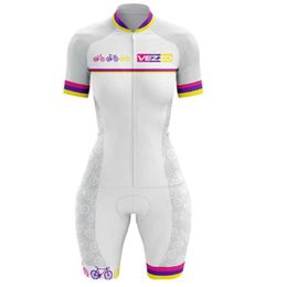 Cycling Jersey Sets VEZZ0 Women's Cycling Suit OnePiece Jumpsuit Short Sleeve Macaquinho Ciclismo Feminine Little Monkey Cyclist Pro Team Triathlon J230422