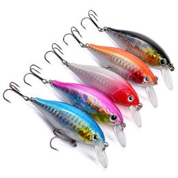 Chubby Artificial Crank Fishing Lure 13g 7cm Shallow Swimming Rainbow Painted Laser Rattlin Bait small bass Crankbaits237G