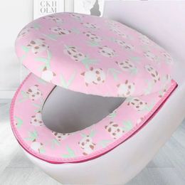Toilet Seat Covers Zipper Two-piece Toilet Seat Case Kawaii Pattern Toilet Sitting Cover Warm Seat Cover For Toilet Closestool Pad Bathroom Decor 231122