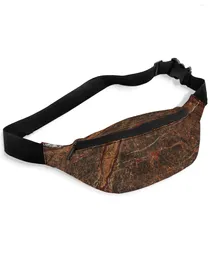 Waist Bags Marble Brown Pattern For Women Man Travel Shoulder Crossbody Chest Waterproof Fanny Pack