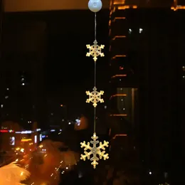 Christmas Decorations Xmas Night Lamp Led Window Light Festive Battery-operated Lights Elk Snowflake Hanging For Parties