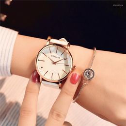 Wristwatches 2023 Women Watches Luxury Fashion Ladies Watch Brand White Leather Women's For Zegarek Damski Relojes