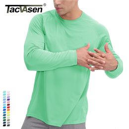 Men's T-Shirts TACVASEN Sun Protection T-shirts Summer UPF 50 Mens Long Sleeve Quick Dry Athlectic Sports Hiking Performance T-shirts Tee Tops 230421