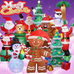 Christmas Decorations Inflatable Outdoor Decoration Builtin LED Lights Indoor Santa Claus Gingerbread Xmas Tree Ornament Party 231121