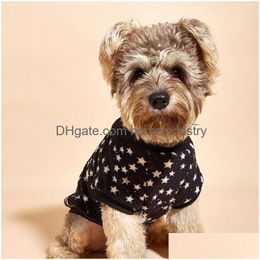 Dog Apparel Dog Apparel Pet Super Soft Puppy Plover Star Pattern Print Thickened Sweatshirt Outfit Drop Delivery Home Garden Pet Suppl Dhhex