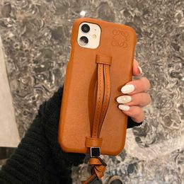 Luxurys Designers Leather Phone Case For Iphone 13 12 11 Pro Max 7p 8p Xr X Xs Men I Brand Holder D2203292Z17O1