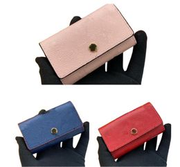 Women Men Key Wallets Designer Card Holder With Box Genuine Leather Purse Loop Hook Xmas Gift for Family