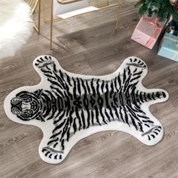tiger printed Rug Cow Leopard Cowhide faux skin leather NonSlip Antiskid Mat Animal print Carpet287y