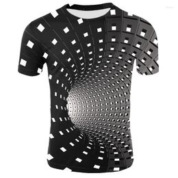 Men's T Shirts Men Funny 3D T-shirt Summer Vertigo Printed Compression Hypnotic Male Tops Shirt Casual Harajuku Short Sleeve Party Mens Tees