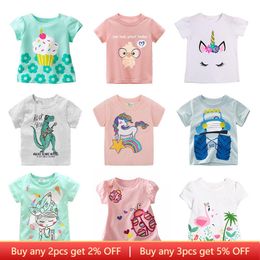 T-shirts Boys Dinosaur T-shirts Cartoon Printed Girls Tees Children Tops Short-sleeve Clothes for Summer Kids Outfits Kids Girls 230422