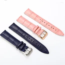 Watch Bands Leather Watchbands 18mm 20mm 22mm Black Dark Brown Women Men Cowhide Band Strap Belt With Stainless Steel Pin Buckle