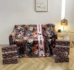 Designer Flower Cluster Zebra Classic Letter Sign Office Rest Sofa Decoration Blanket 150 * 200cm Gift Box