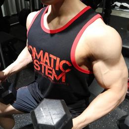 Men's Tank Tops Mens Bodybuilding Workout Cotton Sleeveless Shirt Gym Fitness Training Clothes Stringer Singlet Man Summer Casual Vest