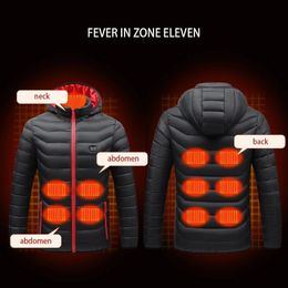 Men's Down Parkas Men Women Heated Jacket Fashion Men Coat Intelligent USB Outdoor Electric Heating Thermal Coat Warm Clothes Winter Heated Vest 231122